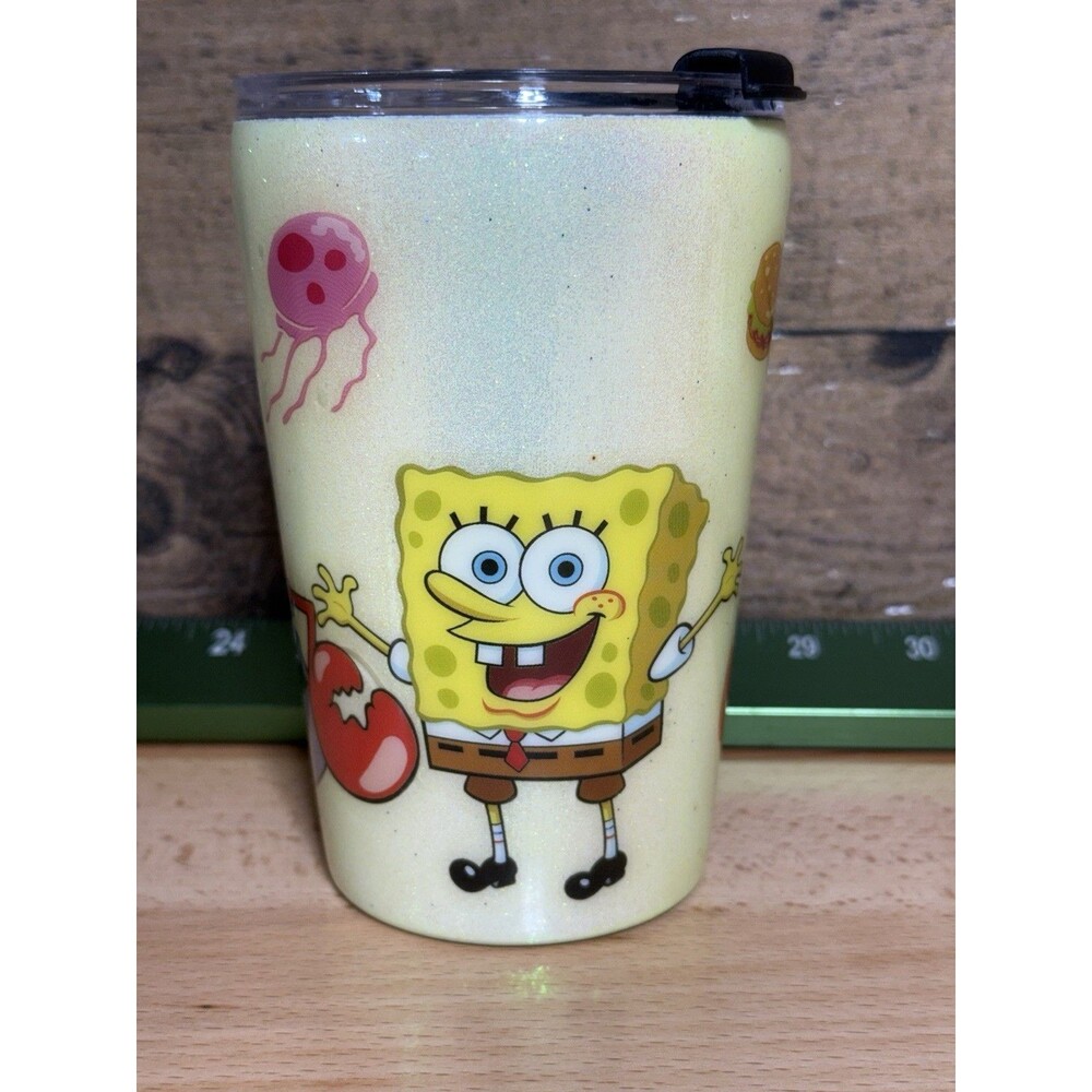 RARE Spongebob Squarepants Patrick Crab Glitter Stainless Steel Tumbler Gary
